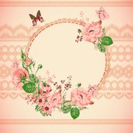 Vintage floral lace background with roses N4
