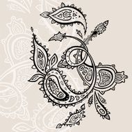 Hand Drawn Paisley ornament N8