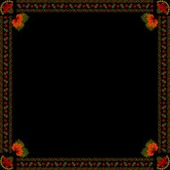 Ukrainian national floral ornament on dark background eps 10