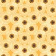 White poppy field 1950s vintage vector pattern