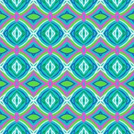 Pattern with bold stylized Indian motifs