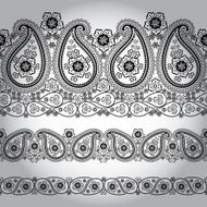 Paisley fabric seamless border lace Oriental motif