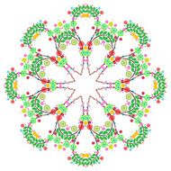 Lace ornament round doily geometric flower pattern floral holiday
