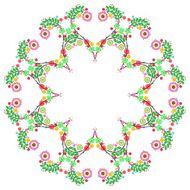 Lace ornament round doily geometric flower pattern floral holiday N2
