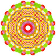 Lace ornament watercolor marble round doily ornamental flower N7