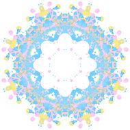 Lace ornament watercolor marble round doily ornamental flower N9