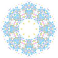 Lace ornament watercolor marble round doily ornamental flower N11
