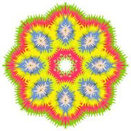 Lace ornament watercolor marble round doily ornamental flower N14