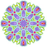 Lace ornament watercolor marble round doily ornamental flower N18