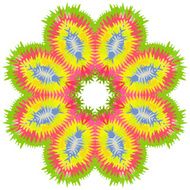 Lace ornament watercolor marble round doily ornamental flower N21
