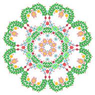 Lace ornament round doily geometric flower pattern floral holiday N5