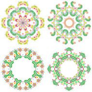 Set of lace ornament round doily geometric flower pattern floral N4