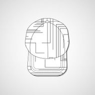 Abstract illustration on peaked cap N95