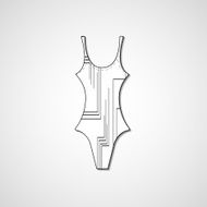 female swimsuit isolated on white background N9