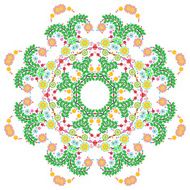 Lace ornament round doily geometric flower pattern floral holiday N9