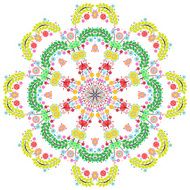 Lace ornament round doily geometric flower pattern floral holiday N12