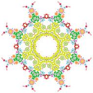 Lace ornament round doily geometric flower pattern floral holiday N15