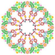Lace ornament round doily geometric flower pattern floral holiday N17