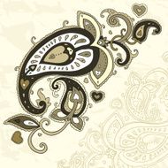 Hand Drawn Paisley ornament N11
