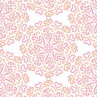 Elaborate circular ornament pattern in shades of pink