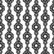 Elaborate black and white vertical pattern from circular forms
