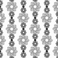 Black line geometric flower vertical pattern on white background