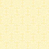 White circular floral pattern on yellow background