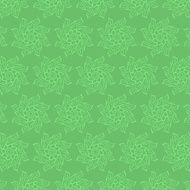 Circular floral pattern in shades of green