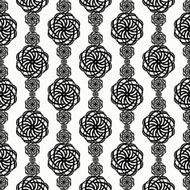 Black line abstract flower vertical pattern
