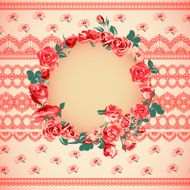 Vintage floral lace background with roses N5