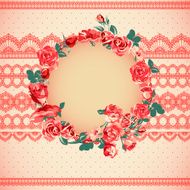 Vintage floral lace background with roses N6