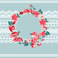 Vintage floral lace background with roses N7