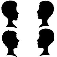 Vector silhouettes of different faces N2