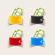 realistic design element purse money N52