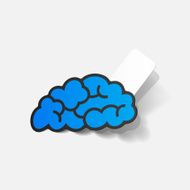 realistic design element brain rectangle seam N2