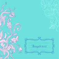 Vector Curl Fowers Card