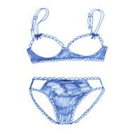 Hand drawn vector sexy lingerie set N7