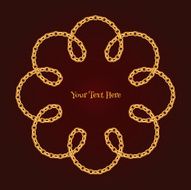 Flower curled golden anchor chain background Dark red back