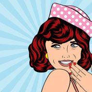 cute retro woman in comics style N2