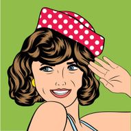 cute retro woman in comics style N3