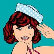 cute retro woman in comics style N4