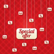 Special offer vector poster with percent discount