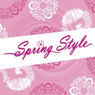 Spring Style Logo Pink Ornate Flower Swirls