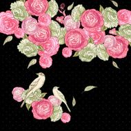 Beautiful Rose Background with Birds N3