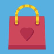 Vector Sweet Red Shopping Bag Icon