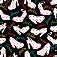 Fashion women&#039;s shoes polka dot in seamless pattern