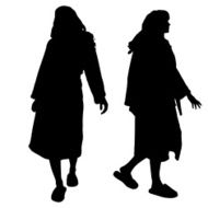 Vector silhouette of a woman N565