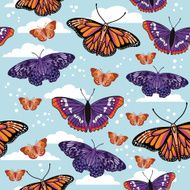 seamless pattern with butterflies N37