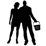 Vector silhouette of a people N26