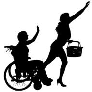 Vector silhouette of a people N32